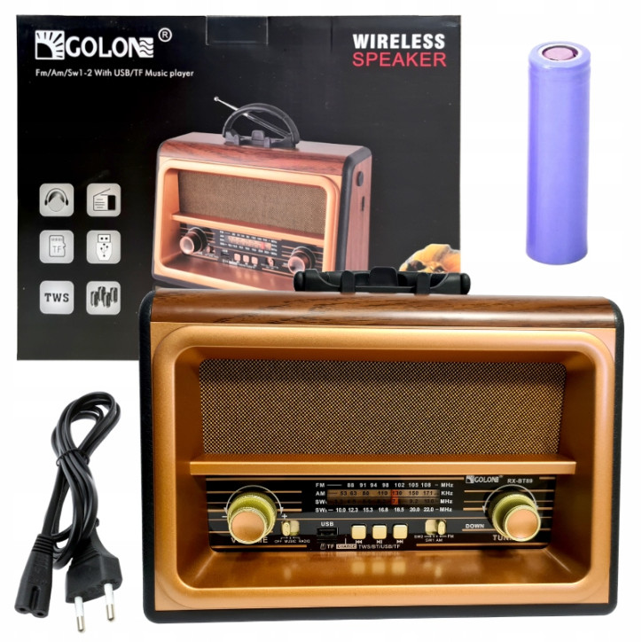 Radio Vintage FM akumulatorowe z Bluetooth USB