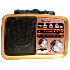 Radio Vintage PRL FM akumulatorowe z Bluetooth USB ICF-F21 dół lico miedź