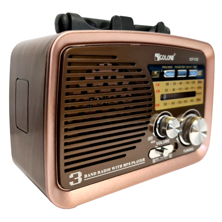 RADIO KUCHENNE FM z rączką PRZENOŚNE sieciowe kol.2 miedziany środkowy