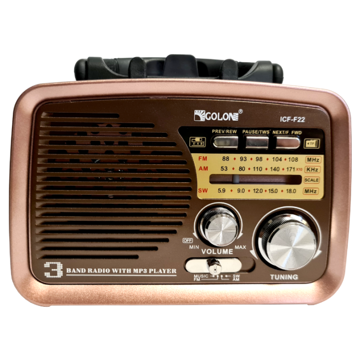 RADIO KUCHENNE FM z rączką PRZENOŚNE sieciowe kol.2 miedziany środkowy