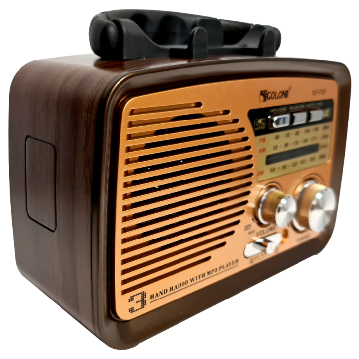 RADIO KUCHENNE FM z rączką PRZENOŚNE sieciowe kol.3 złoty góra