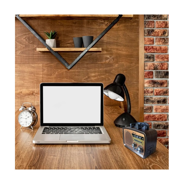 RADIO KUCHENNE FM z rączką PRZENOŚNE sieciowe kol.3 złoty góra