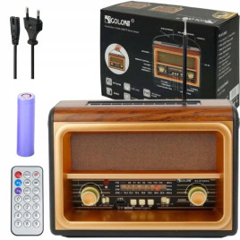 Radio Vintage FM akumulatorowe z Bluetooth USB Solar