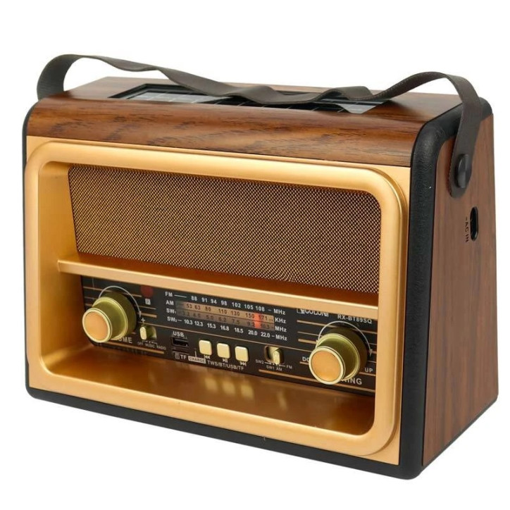 Radio Vintage FM akumulatorowe z Bluetooth USB Solar