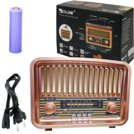Radio Vintage FM akumulatorowe z Bluetooth USB Miedz kol.2