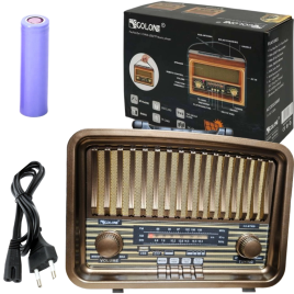 Radio Vintage FM akumulatorowe z Bluetooth USB Orzech kol.1