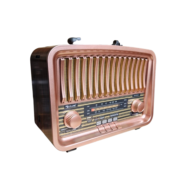 Radio Vintage FM akumulatorowe z Bluetooth USB Miedz kol.2