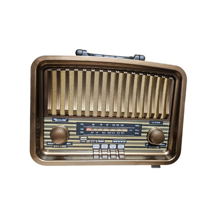 Radio Vintage FM akumulatorowe z Bluetooth USB Orzech kol.1