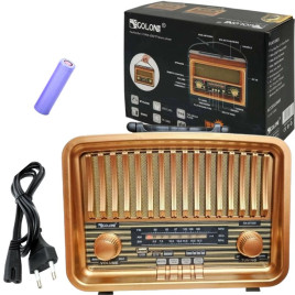Radio Vintage FM akumulatorowe z Bluetooth USB Złoty kol.3