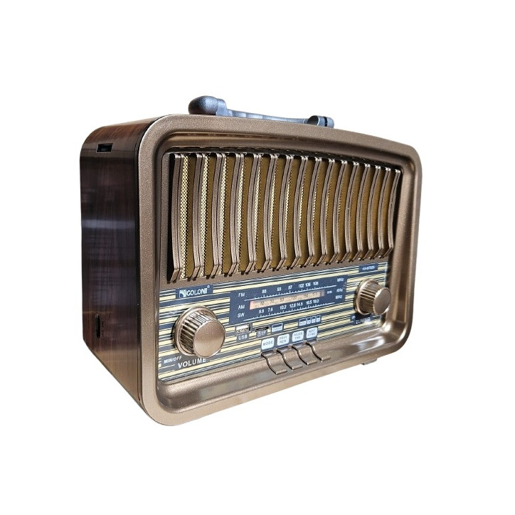 Radio Vintage FM akumulatorowe z Bluetooth USB Orzech kol.1