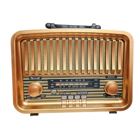 Radio Vintage FM akumulatorowe z Bluetooth USB Złoty kol.3