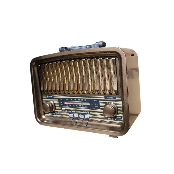 Radio Vintage FM akumulatorowe z Bluetooth USB Orzech kol.1