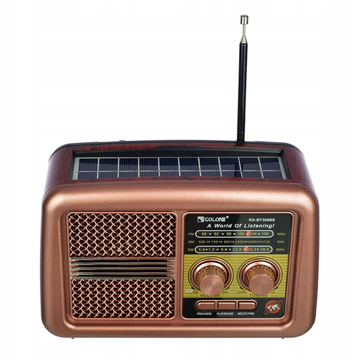 Radio sieciowo-bateryjne FM Golon / Radio Aurora RetroAudio RX-BT3600S FM Sieciowo-bateryjne kol.2