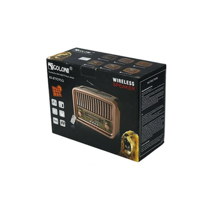 Radio Vintage FM akumulatorowe z Bluetooth USB Orzech kol.1