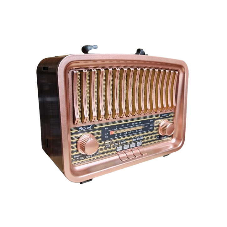 Radio Vintage FM akumulatorowe z Bluetooth USB Miedz kol.2