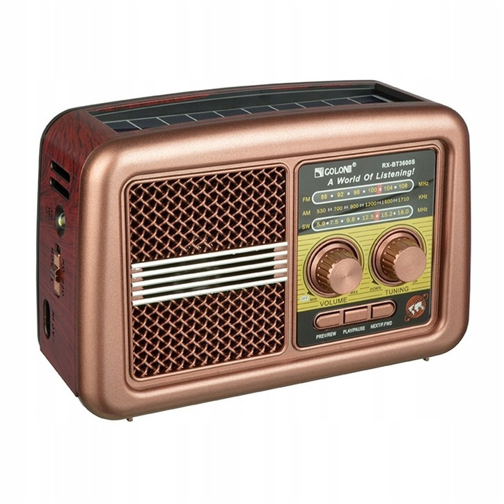 Radio sieciowo-bateryjne FM Golon / Radio Aurora RetroAudio RX-BT3600S FM Sieciowo-bateryjne kol.2