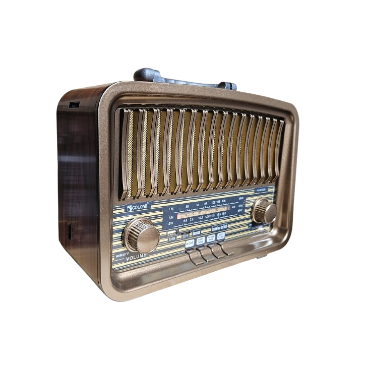 Radio Vintage FM akumulatorowe z Bluetooth USB Orzech kol.1