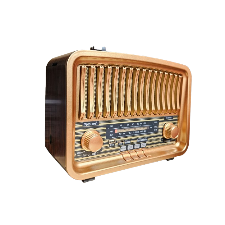 Radio Vintage FM akumulatorowe z Bluetooth USB Złoty kol.3