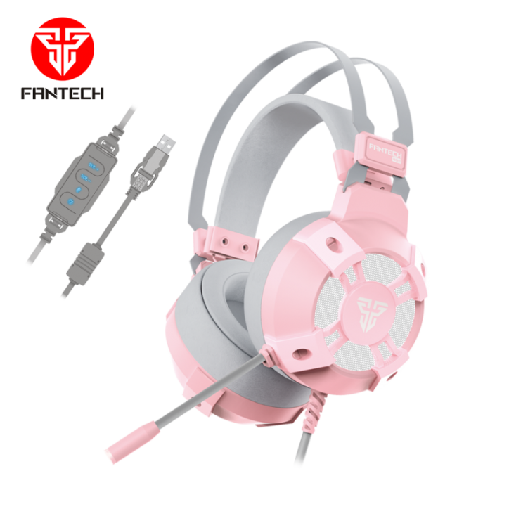 Słuchawki gamingowe dla graczy mikrofon różowe RGB PC HG11 Słuchawki gamingowe dla graczy mikrofon różowe RGB PC HG11