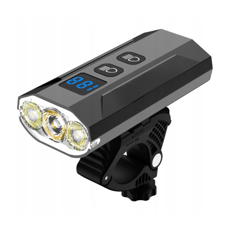 Lampka ROWEROWA Światło LED M1-1200 przód 5200mAh + lampka tył Lampka ROWEROWA Światło LED M1-1200 przód 5200mAh + lampka tył