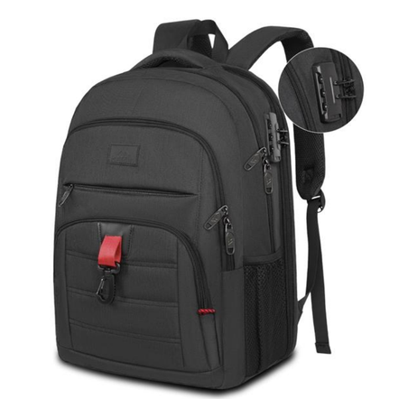 Plecak na laptopa Matein Antykradzieżowy P142500BLK 17.3" czarny