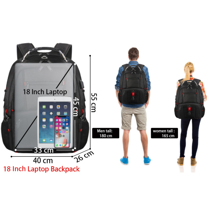 Plecak podróżny YOREPEK, bardzo duże plecaki na laptopa 17.3" Plecak podróżny YOREPEK, bardzo duże plecaki na laptopa 17.3"