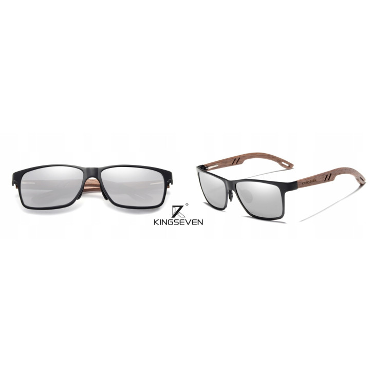 Okulary Kingseven W5507 czarny / drewno Okulary Kingseven W5507 czarny / drewno
