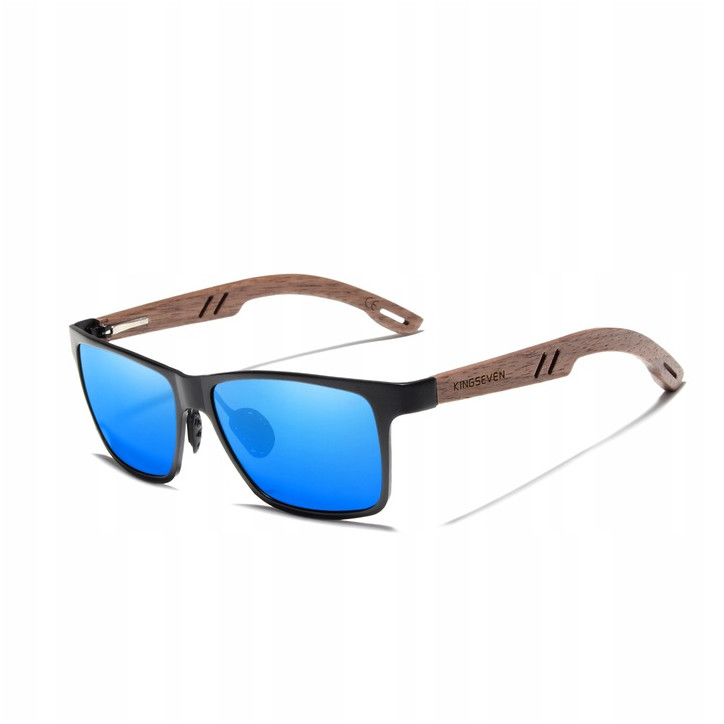 Okulary Kingseven W5507 niebieski / drewno Okulary Kingseven W5507 niebieski / drewno