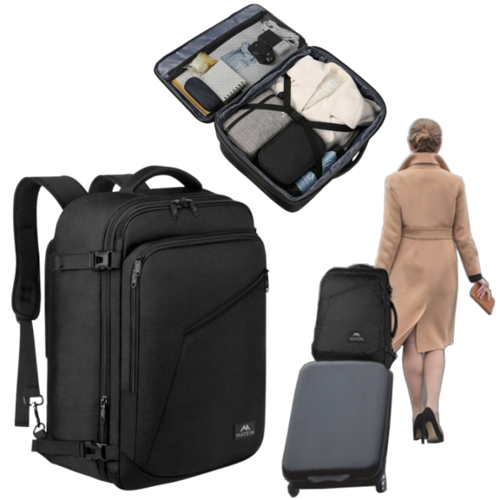 MATEIN Plecak miejski szkolny biznesowy podróżny pojemny USB czarny 115900BLK MATEIN Plecak miejski szkolny biznesowy podróżny pojemny USB czarny 115900BLK