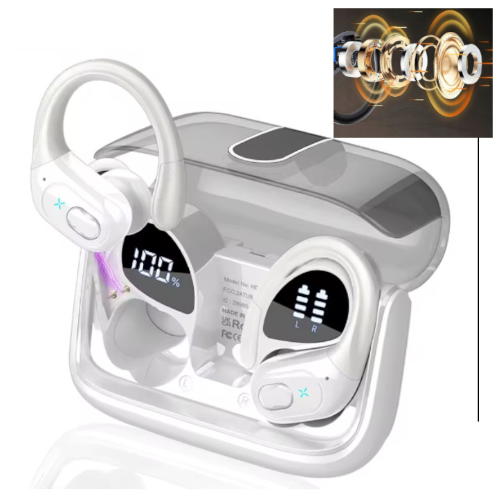 SŁUCHAWKI BEZPRZEWODOWE BLUETOOTH 5.3 DOKANAŁOWE SPORTOWE BASS HD 65