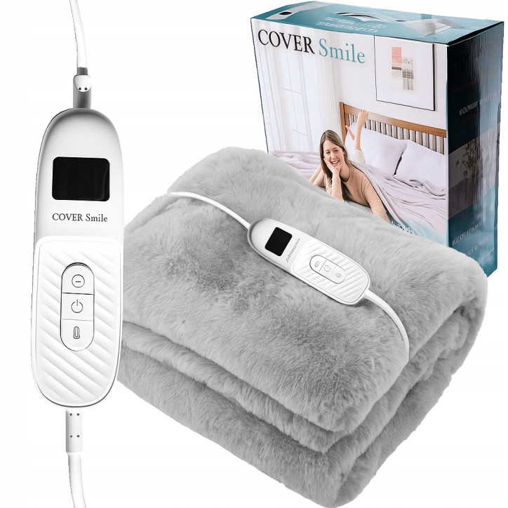 Duży Koc Elektryczny CoverSmile OB09201 180x160 cm 160W Gruby Dwuosobowy