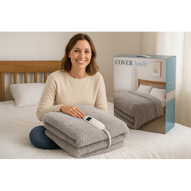 Duży Koc Elektryczny CoverSmile OB09201 180x160 cm 160W Gruby Dwuosobowy