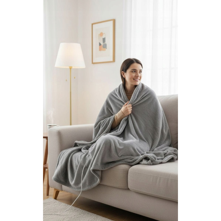 Duży Koc Elektryczny CoverSmile OB09201 180x160 cm 160W Gruby Dwuosobowy