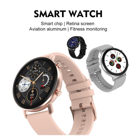 SMARTWATCH DAMSKI CIŚNIENIOMIERZ J.POLSKI Zegarek Srebrny DT96