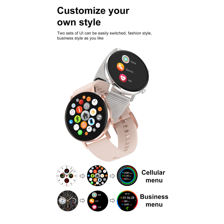 SMARTWATCH DAMSKI CIŚNIENIOMIERZ J.POLSKI Zegarek Srebrny DT96