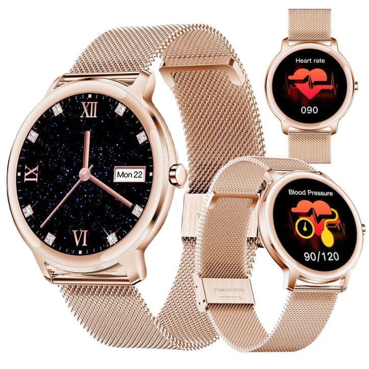 SMARTWATCH DAMSKI CIŚNIENIOMIERZ Zegarek Złoty R18 SMARTWATCH DAMSKI CIŚNIENIOMIERZ Zegarek Złoty R18