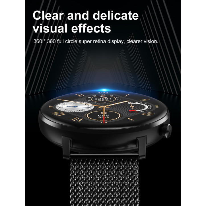 SMARTWATCH CIŚNIENIOMIERZ J.POLSKI Zegarek Czarny DT96