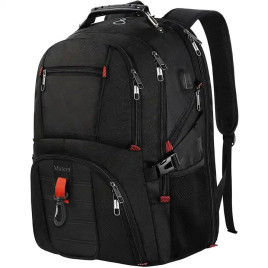 Plecak biznesowy męski PODRÓŻNY USB 50L, kolor czarny, 51x38x26cm / Matein Plecak Szkolny 100802BLK