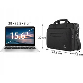 Matein Wielofunkcyjna Torba Na Laptopa 17,3' Cali Pojemna Na Ramię Nylonowa