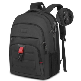 Plecak na laptopa Matein Antykradzieżowy P142500BLK 17.3" czarny