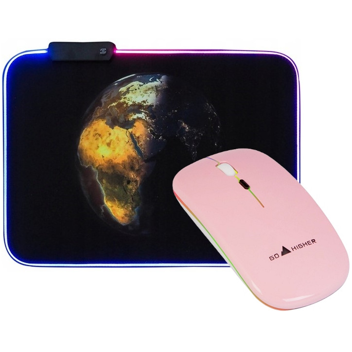 Różowa Mysz bezprzewodowa A2 + Podkładka pod mysz