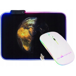 Biała Mysz bezprzewodowa A2 + Podkładka pod mysz