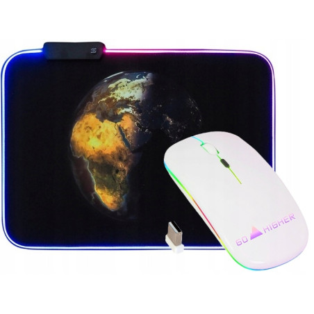 Biała Mysz bezprzewodowa A2 + Podkładka pod mysz