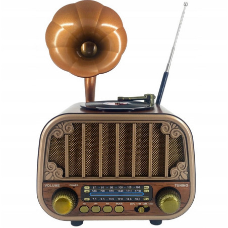 Radio Kuchenne Retro 3 pasma FM/AM/SW USB/TF Bluetooth Aku18650 1200mAh