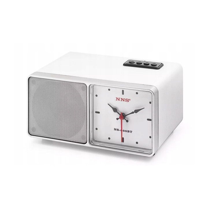 Radio drewno z zegarem kuchenne FM akumulatorowe z Bluetooth USB do Salonu