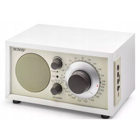 Radio Kuchenne Vintage FM akumulatorowe z Bluetooth USB do Salonu drewno