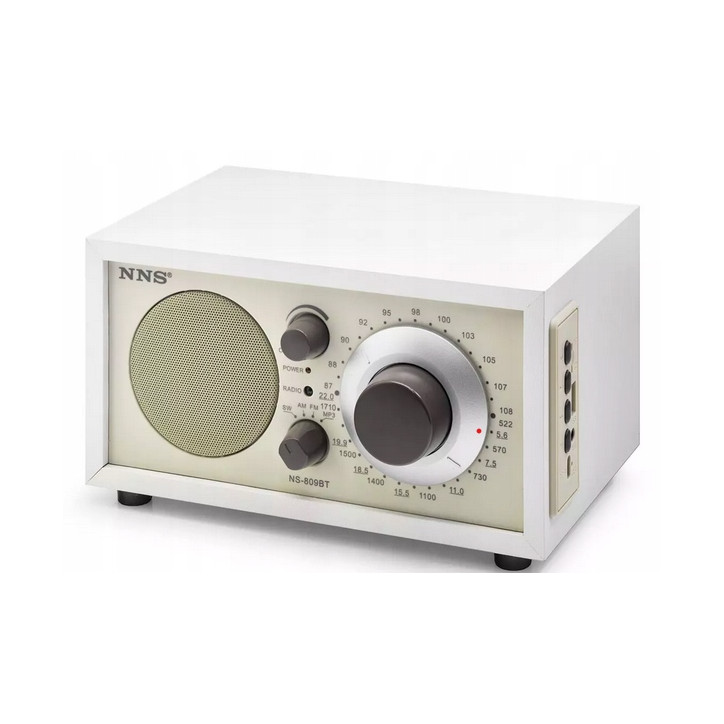 Radio Kuchenne Vintage FM akumulatorowe z Bluetooth USB do Salonu drewno