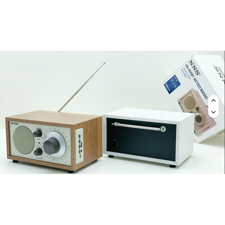 Radio Kuchenne Vintage FM akumulatorowe z Bluetooth USB do Salonu drewno