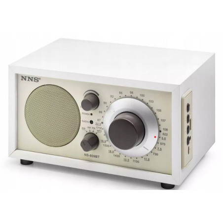 Radio Kuchenne Vintage FM akumulatorowe z Bluetooth USB do Salonu drewno
