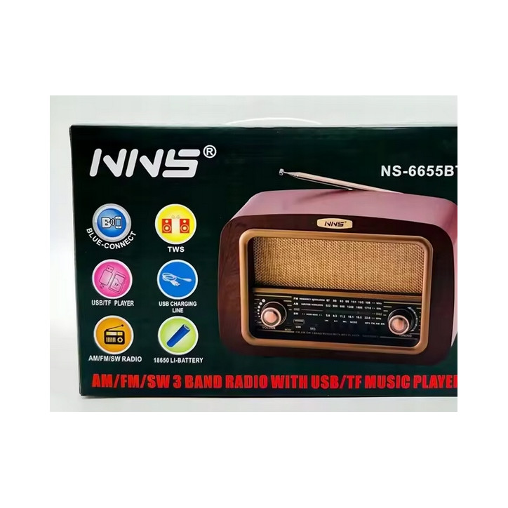 Radio Kuchenne Vintage FM akumulatorowe z Bluetooth USB do Salonu